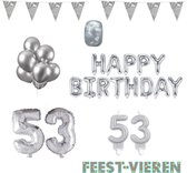 53 jaar Verjaardag Versiering Pakket Zilver
