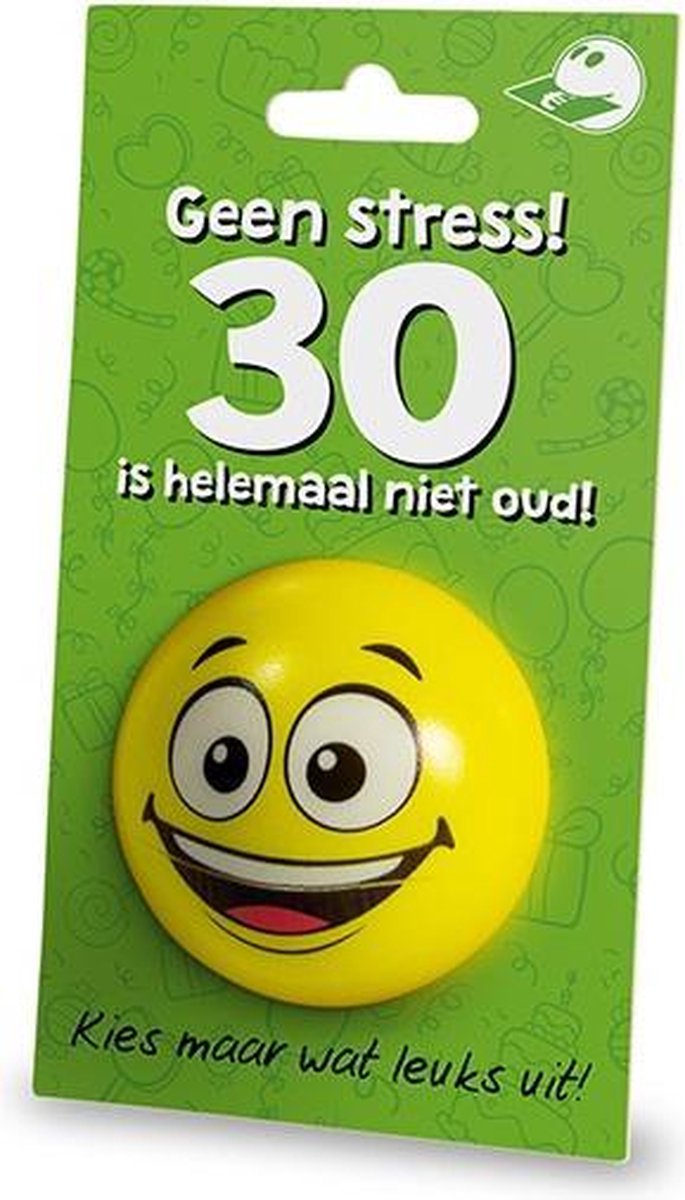 Cadeaukaart + Stressbal  30 jaar