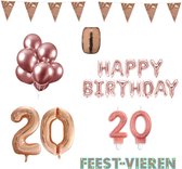 20 jaar Verjaardag Versiering Pakket Rosé Goud