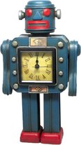 Metalen Robot Klok - Blauw 29 cm