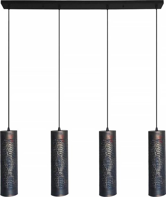 Freelight - Hanglamp Forato 4 lichts L 120 cm bruin zwart