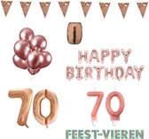 70 jaar Verjaardag Versiering Pakket Rosé Goud