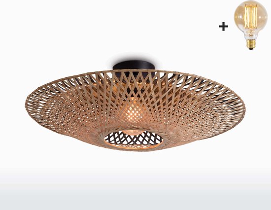 Plafondlamp - KALIMANTAN - Bamboe - Met LED-lamp
