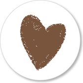 Kleine Binky - Muurcirkel - Heart brown - Forex - 25cm