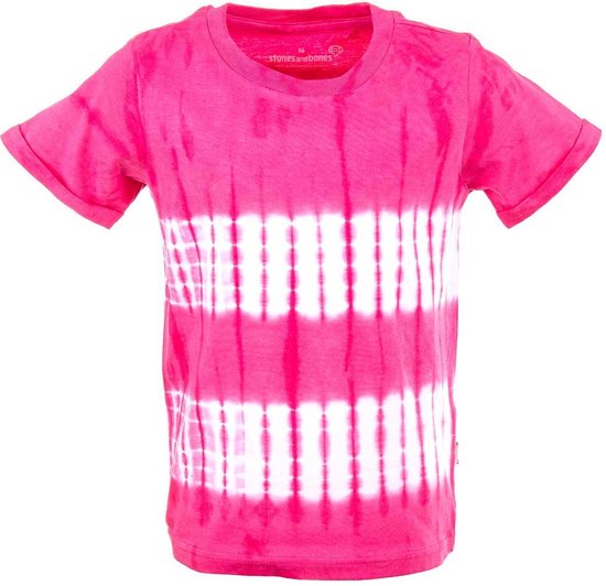 Stones and Bones t-shirt meisjes - roze - Tie dye - maat 116