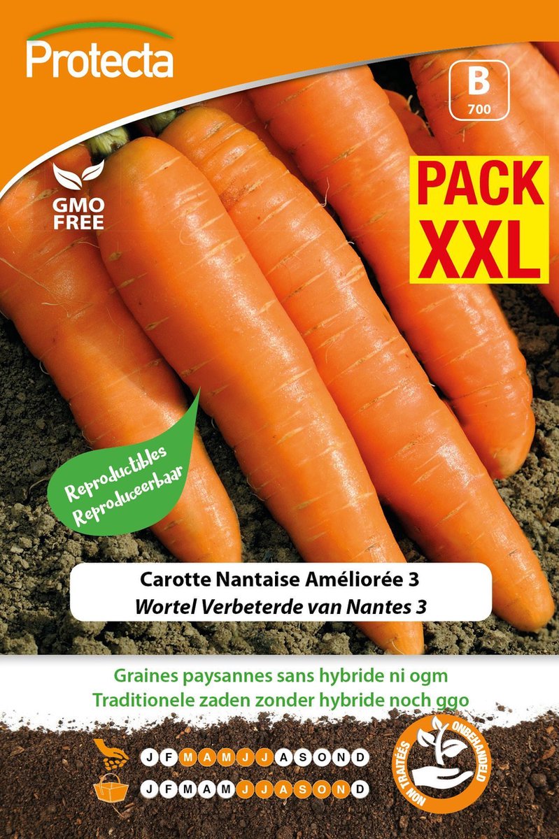 Protecta Groente zaden: Wortel Verbeterde van Nantes 3 XXL