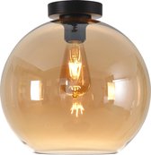 Plafondlamp Marino 30cm Amber - Ø30cm - E27 - IP20 - Dimbaar > plafoniere amber glas | plafondlamp amber glas | plafondlamp eetkamer amber glas | plafondlamp keuken amber glas | le