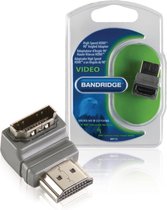 Bandridge BVP133 High Speed Hdmi Met Ethernet Adapter 90¬∞ Haaks Hdmi-connector - Hdmi Female Grijs - Kabels + Adapters - Adapters - HDMI