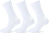 3 Paar Witte Damessokken  75% Katoen - Teckel - Maat 36/42 - Geen gevoelige teennaad