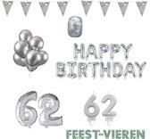62 jaar Verjaardag Versiering Pakket Zilver