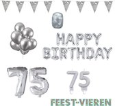 75 jaar Verjaardag Versiering Pakket Zilver
