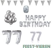 77 jaar Verjaardag Versiering Pakket Zilver