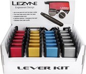 Lezyne Lever Kit Bandenplak set - All-in-one plaksetje en bandenlichter combinatie - Duurzame aluminium behuizing - Rood/Goud/Blauw/Grijs - 24 Stuks