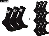 New York Yankees - 12-Pack Crew Socks - Sportsokken 12-Pack - 43 - 46 - Zwart