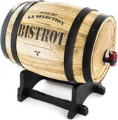 Wijnvaatje hout - Houten mini wijnvat voor 3 of 5 liter bag in box wijn - Bistrot