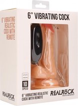 Vibrating Realistic Cock - 6" - With Scrotum - Skin - Realistic Vibrators