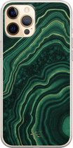 iPhone 12 Pro hoesje - Agate groen - Soft Case Telefoonhoesje - Print - Groen
