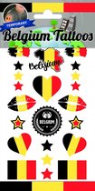 2 pièces Autocollant de tatouage, Belgique, Anniversaire, Voetbal, Enfants et Adultes, Concours Eurovision de la Chanson