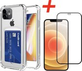 YPCd® Apple iPhone 12 Mini Pasjeshouder - Shock Case Transparant
