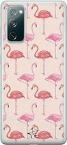 Samsung Galaxy S20 FE siliconen hoesje - Flamingo - Soft Case Telefoonhoesje - Roze - Print