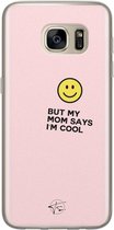 Samsung Galaxy S7 siliconen hoesje - I'm cool quote - Soft Case Telefoonhoesje - Roze - Tekst