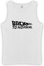 Witte Tanktop met “ Back to Normal “ logo maat XL