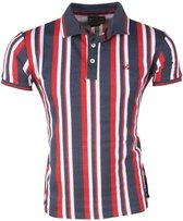 MZ72 - Heren Polo - Polygo - Gestreept - Navy Rood