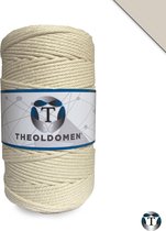 Macramé Koord | Beige | 200 meter | 100% Katoen | Macramé Touw | Macramé | Voor Macramé Plantenhanger | Wandkleed | Dromenvanger | Triple Twist | DIY | Touw | 3mm | TheOldOmen |