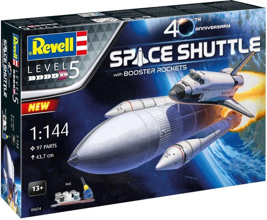 Revell Modelbouwpakket Ruimtevaart - 05674 Sp Shuttle - Booster Rockets - 40th Anniversary - Gift Set Plastic - 1:144 -