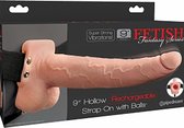 Fetish Fantasy 9" Hollow Rechargeable Strap-On with Balls, Flesh - Realistic Dildos - Strap On Dildos