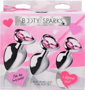 Pink Heart Gem Anal Plug Set - Silver - Butt Plugs & Anal Dildos - Kits