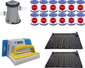 WAYS - Zwembad Onderhoud - 2x Solarmat & Filterpomp 1249 L/h & 12 Filters Type I & WAYS Scrubborstel