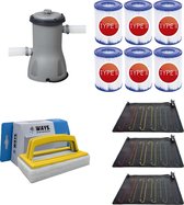 WAYS - Zwembad Onderhoud - 3x Solarmat & Filterpomp 2006 L/h & 6 Filters Type II & WAYS Scrubborstel