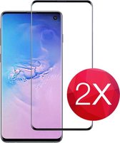 2X Screen protector - Tempered glass - Full Cover - screenprotector voor Samsung Galaxy S10 Lite  -  Glasplaatje voor telefoon - Screen cover - 2 PACK