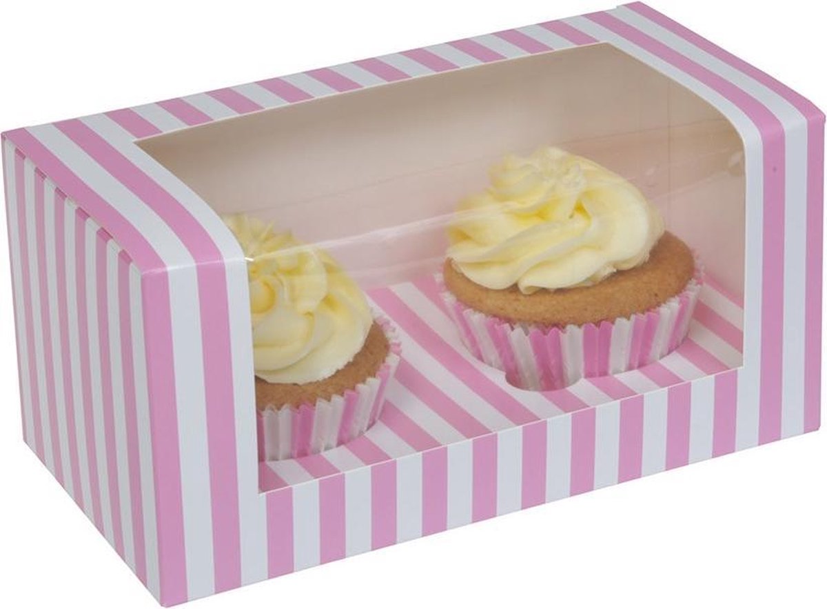 House of Marie Cupcake Doos 2 - Circus Roze - pk/3