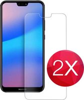 2X Screen protector - Tempered glass screenprotector voor Huawei P20 Lite 2019  -  Glasplaatje voor telefoon - Screen cover - 2 PACK