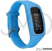 Jumada's Stappenteller - LCD Horloge - Armband - Tracker - Siliconen - Breed - Lichtblauw