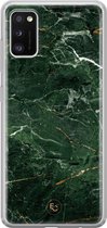Samsung Galaxy A41 siliconen hoesje - Marble jade green - Soft Case Telefoonhoesje - Groen - Marmer