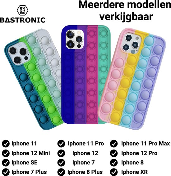 Pop It Telefoonhoesje – iPhone 8 Plus Hoesje – iPhone 7 Plus Hoesje – Pop It Fidget Toy – Pop It – Regenboog – Phone Case – Bekend van TikTok – Bastronic® - Bastronic