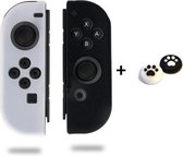 Siliconen Joy-Con Controller Hoesjes + Gaming Thumbsticks (1 Set = 2 Thumbgrips) | Beschermhoes Skin | Geschikt voor Nintendo Switch & Lite | Softcover Case | Thumb grips | Grip |