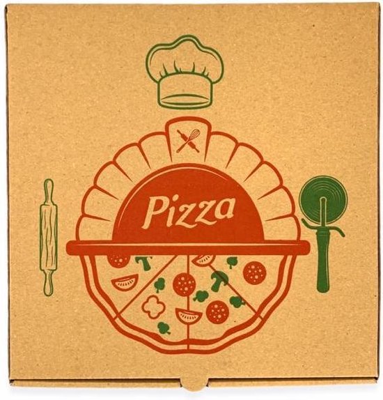 Boite à pizza en carton kraft , 25 cm, 100 pcs.