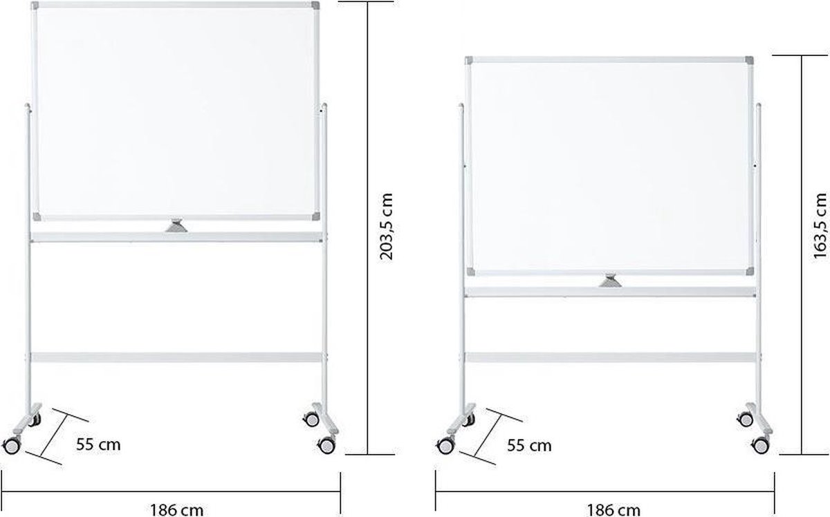 IVOL Verrijdbaar whiteboard 120x180 magnetisch dubbelzijdig thumbnail 2