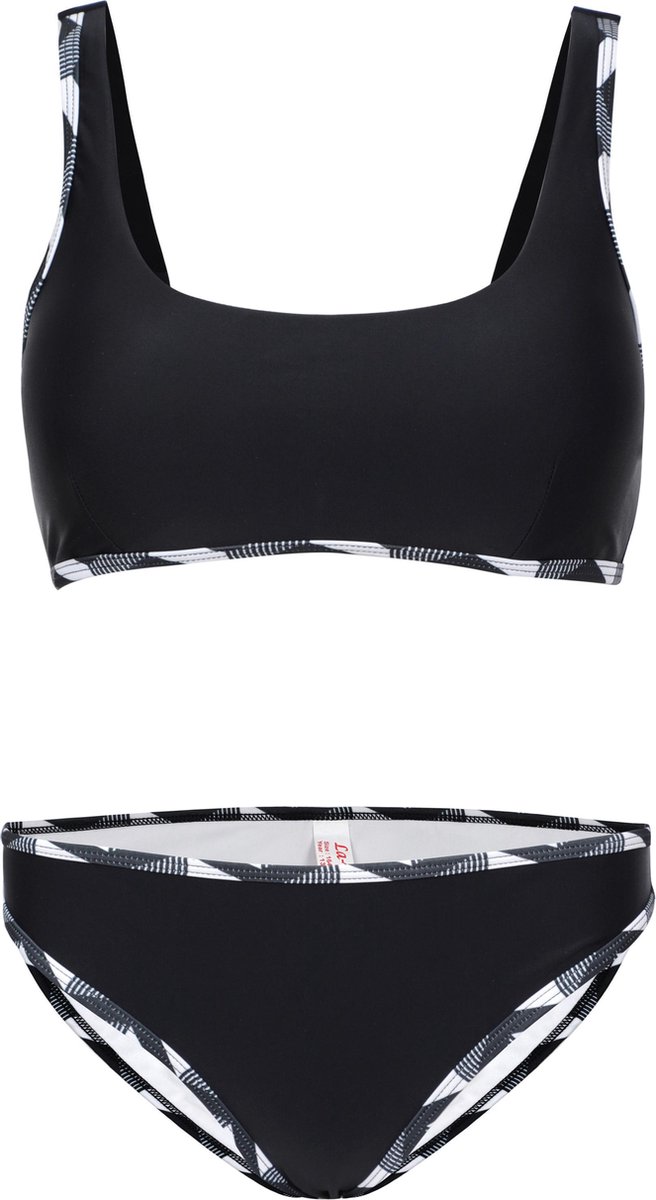 La V Bikini classic style - Zwart ziczac 170-176 (Valt klein)