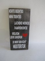 Tekstbord Ukkepuk hout