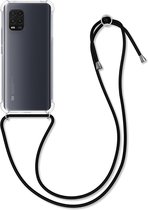 kwmobile telefoonhoesje compatibel met Xiaomi Mi 10 Lite (5G) - Hoesje met koord - Back cover in zwart / transparant