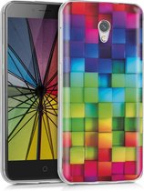 kwmobile telefoonhoesje voor ZTE Blade V7 (5.2") - Hoesje voor smartphone in meerkleurig / groen / blauw - Regenboog Kusbussen design