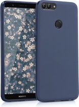 kwmobile telefoonhoesje voor Huawei Enjoy 7S / P Smart (2017) - Hoesje voor smartphone - Back cover in mat donkerblauw