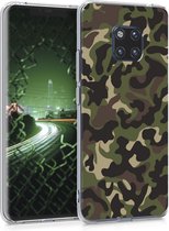 kwmobile telefoonhoesje voor Huawei Mate 20 Pro - Hoesje voor smartphone in donkergroen / donkerbruin / beige - Camouflage design