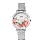 prachtig Q&Q dames horloge met bloemen motief QZ67J211