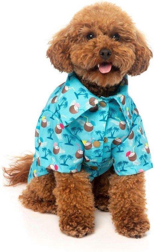 FuzzYard Hawaiian Shirt - Blue Oasis - Honden blouse - Blauw - Maat S